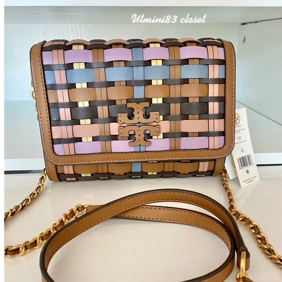 🚫SOLD🚫🏅NEW🏅🌈Tory Burch Britten Woven chain wallet bag/crossbody bag - Picture 1 of 10